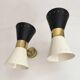 Paire d'appliques murales diabolo italiennes design 1950