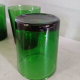5 verres à eau anciens verts