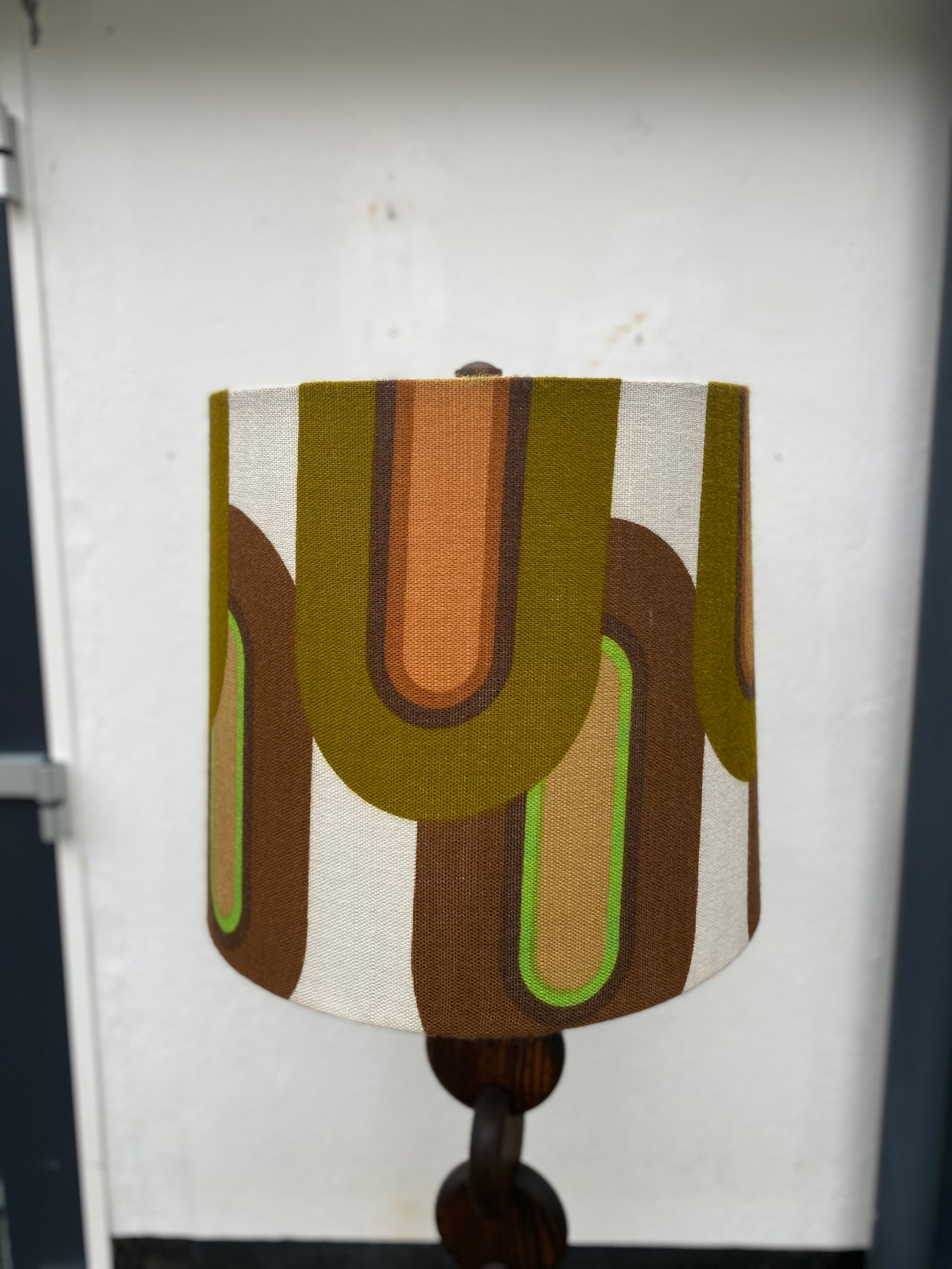 Brutalist Carved Wood Floor Lamp