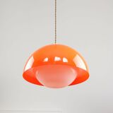 Italian Space Age Pendant in Chrome and Orange Plexiglass, 1970s