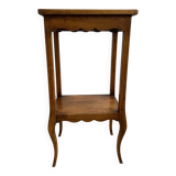 Small bedside table, nightstand, two-top ash plant stand with discreet drawer