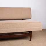 Large sofa, daybed, Scandinavian in teak and new fabric 1960.