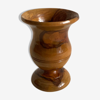 Vase médicis en bois d'olivier