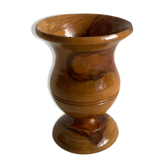 Vase médicis en bois d'olivier