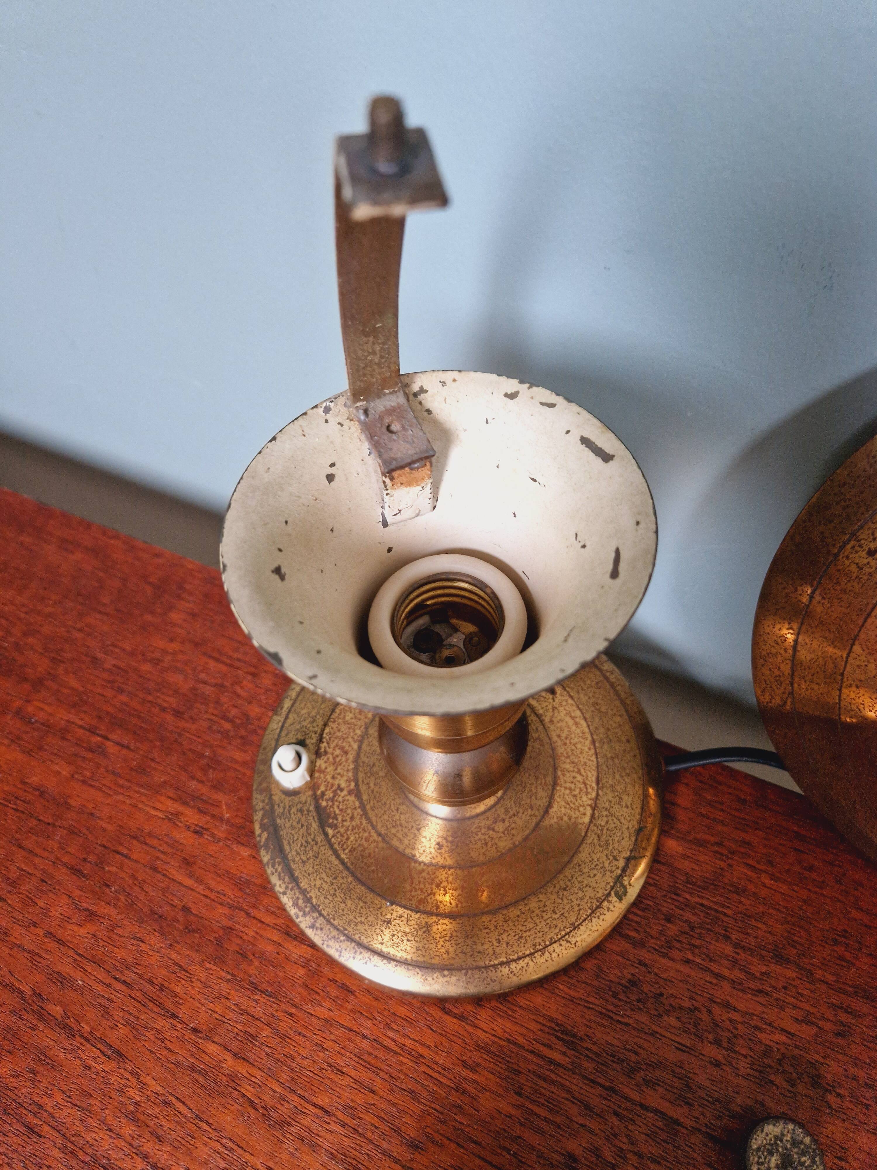 Lampe Art Déco en laiton, années 1920-30