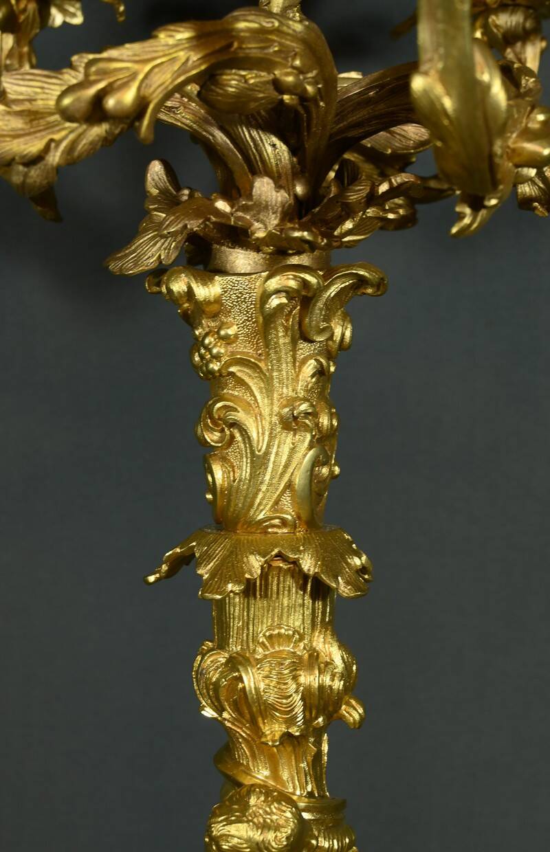 Bronze Candelabra, after J-A. Meissonnier, Rococo style, Napoleonic era