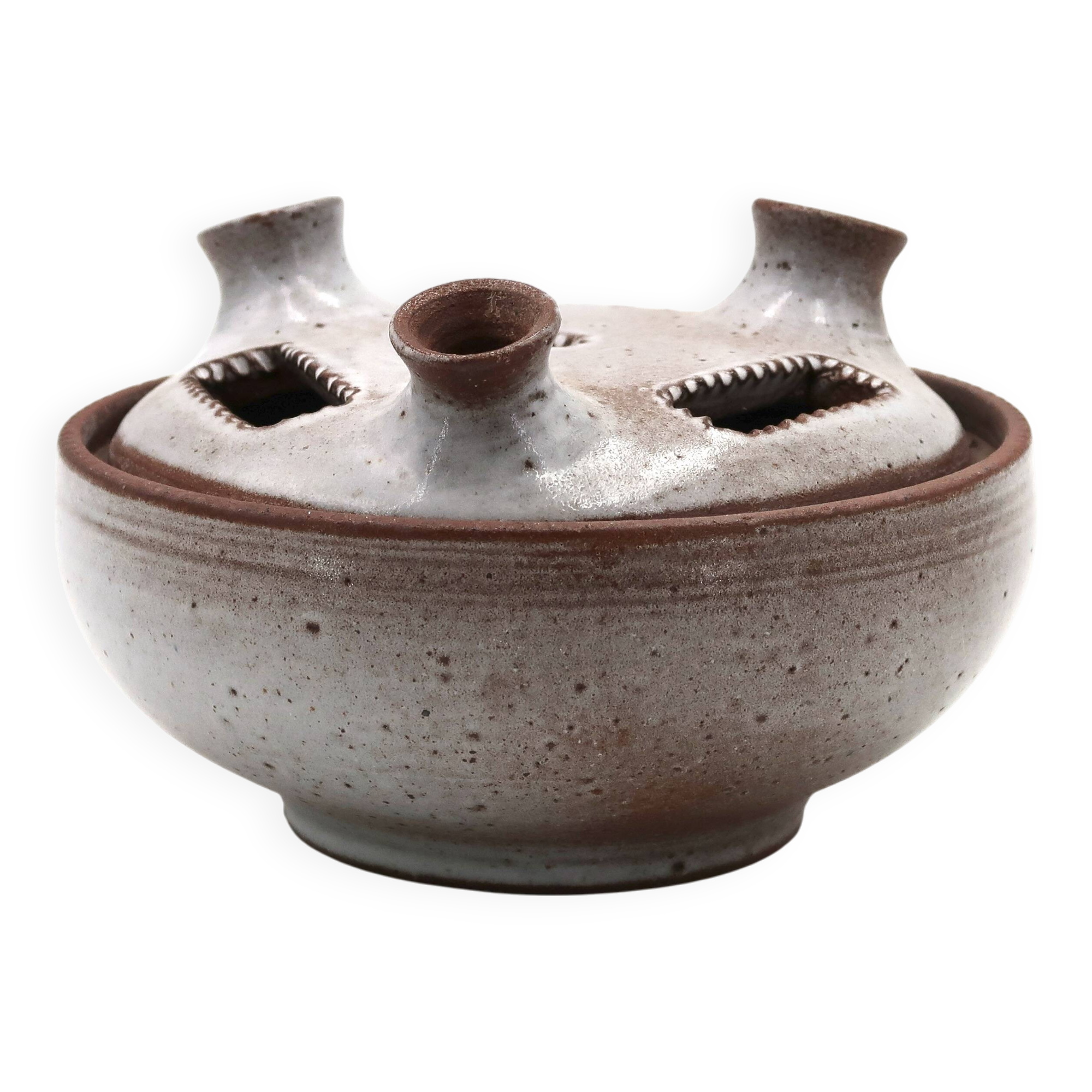 Vase pique fleurs en grès Pierlot, années 60