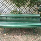 Garden bench in oak and foot in cast iron