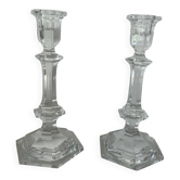 Pair of Baccarat cut crystal candlesticks – Signed Baccarat France – 18