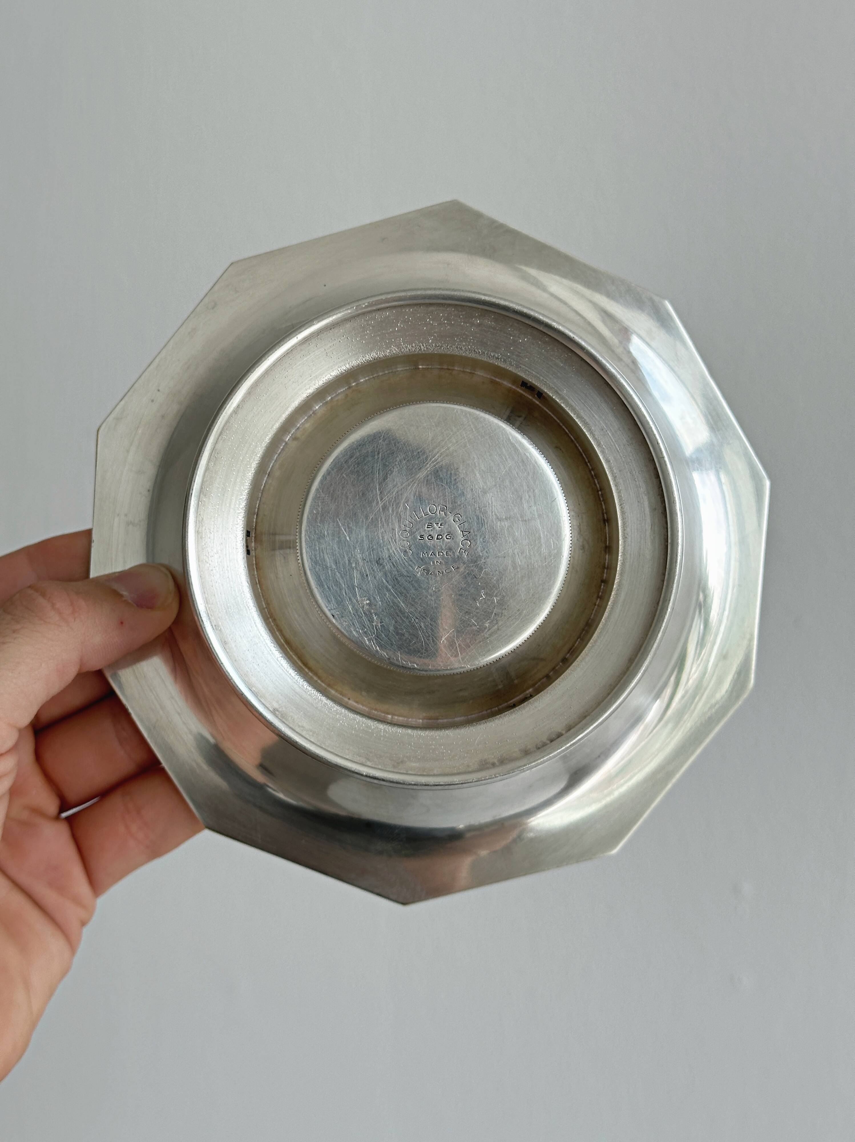 Silver-plated metal butter dish Coquillor