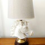 Art Deco crackled ceramic horse lamp