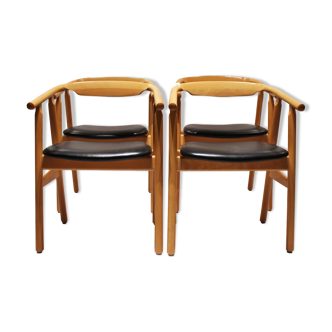Ensemble de 4 chaises de salle à manger, modèle GE525, par Hans J. Wegner, années 1960