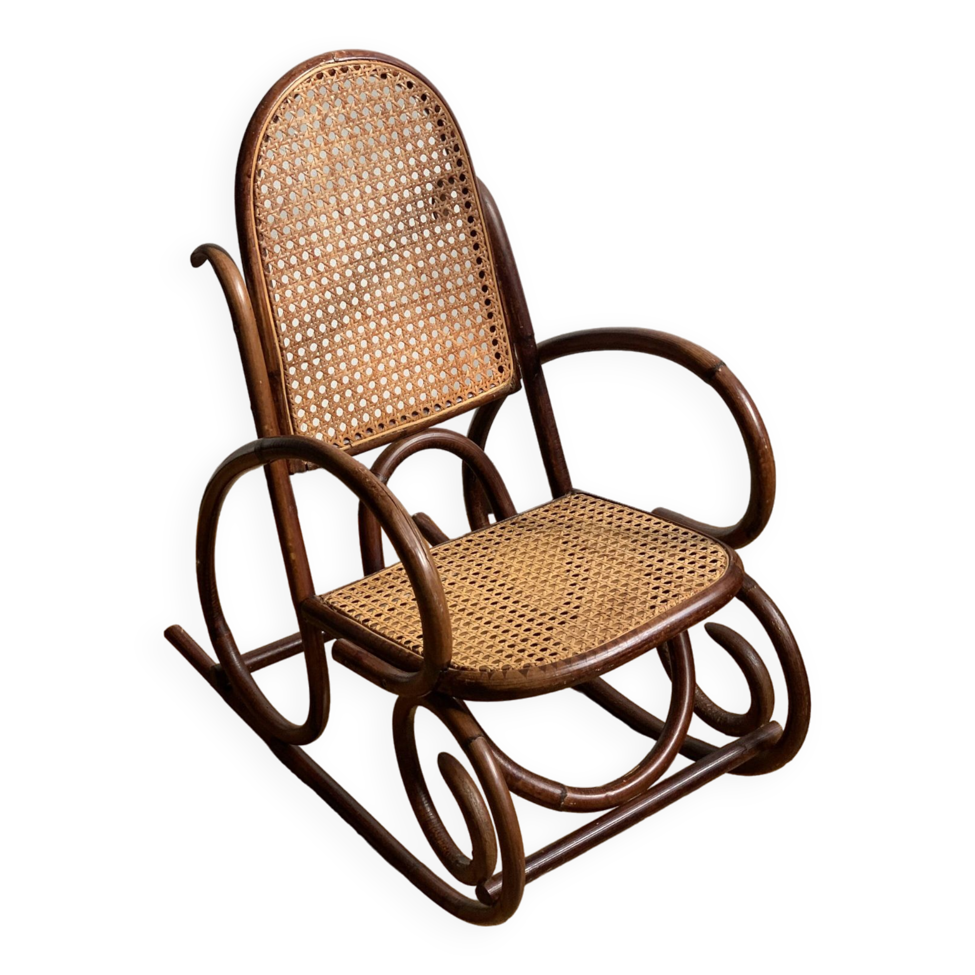 Bent wood children's rocking chair