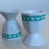 Duo of porcelain cockroaches
