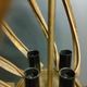 Large Italian Foliage Cage Chandelier - 1960s Art Crafts - Gold Metal