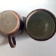 Pair of stoneware breakfast cups signed 1970
