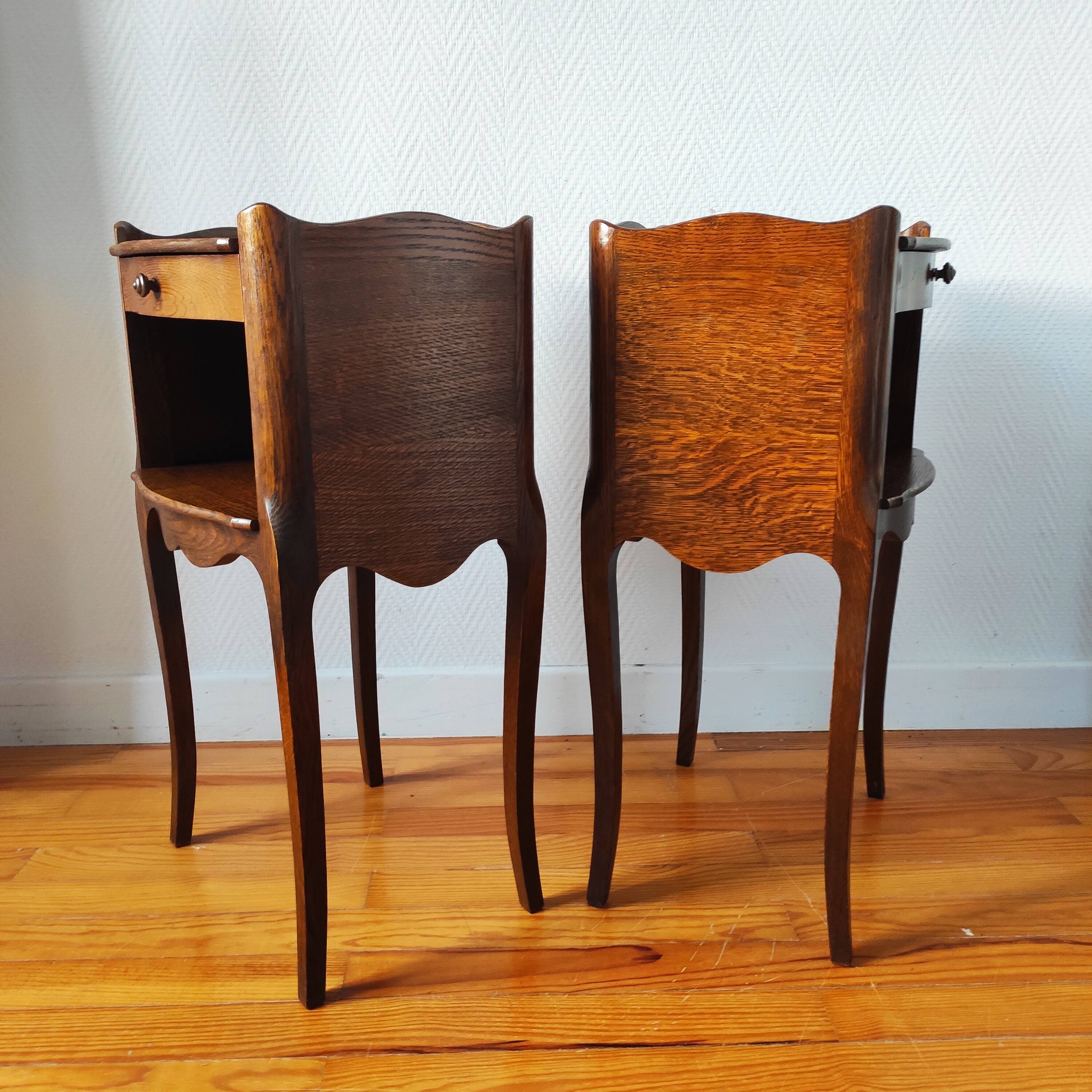 Pair of French Louis XV style bedside tables