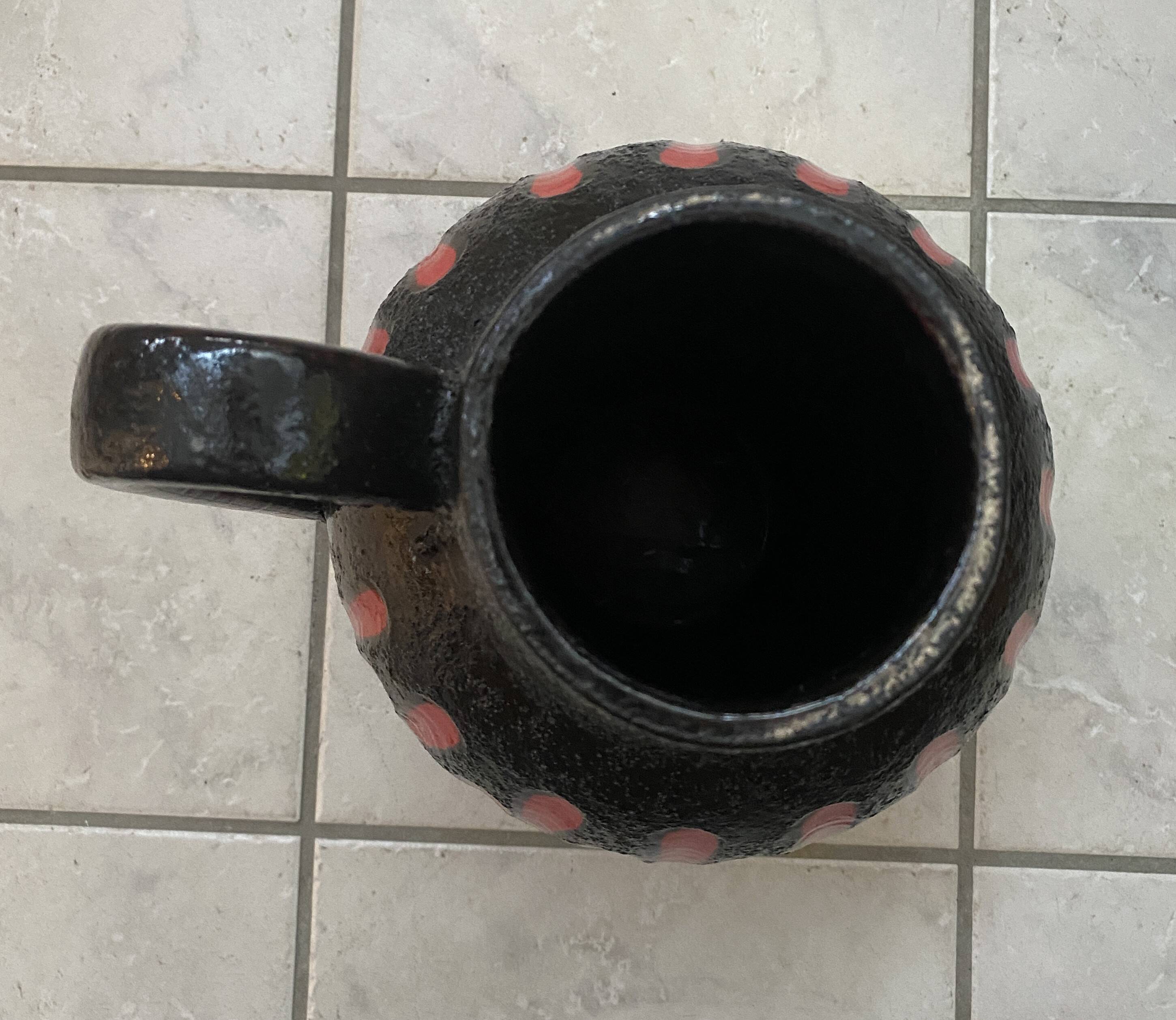 Ceramic red and black vase by Scheurich Germany model 279-38