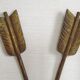French Vintage Bronze Empire Arrow & Quiver Criss Cross Double Wall Sconces