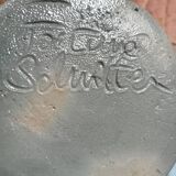 Pitcher in blue Alsace stoneware