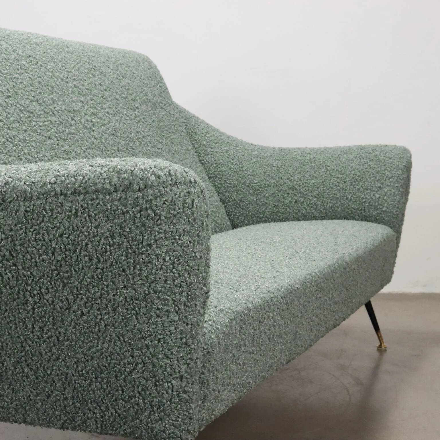 Canapé vintage des années 1950-60 avec revêtement en tissu d’origine, Italie