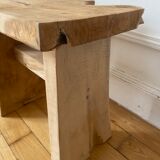 Low stool in raw wood