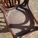 Set of 4 bistro chairs in curved wood Thonet