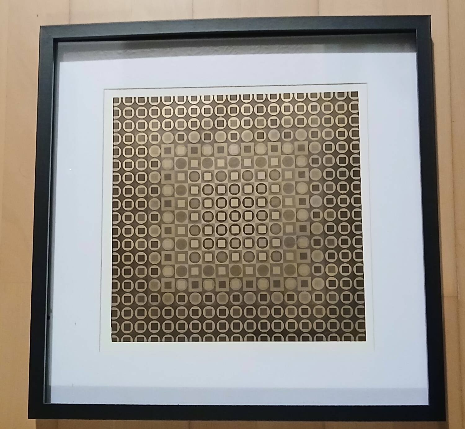 Tableau Cinétique Victor Vasarely - "Or & Couleurs" en Relief