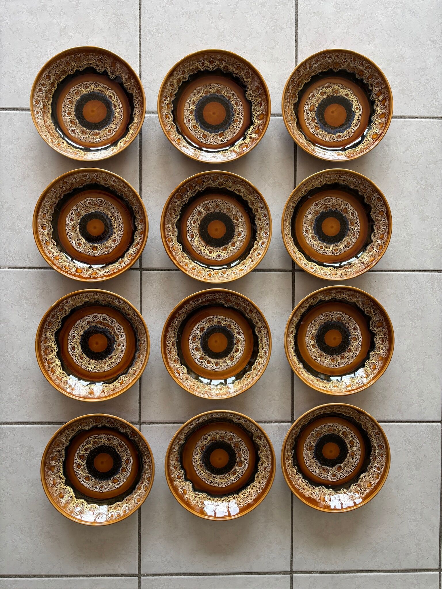 Set of 12 deep plates Sarreguemines model Hawai