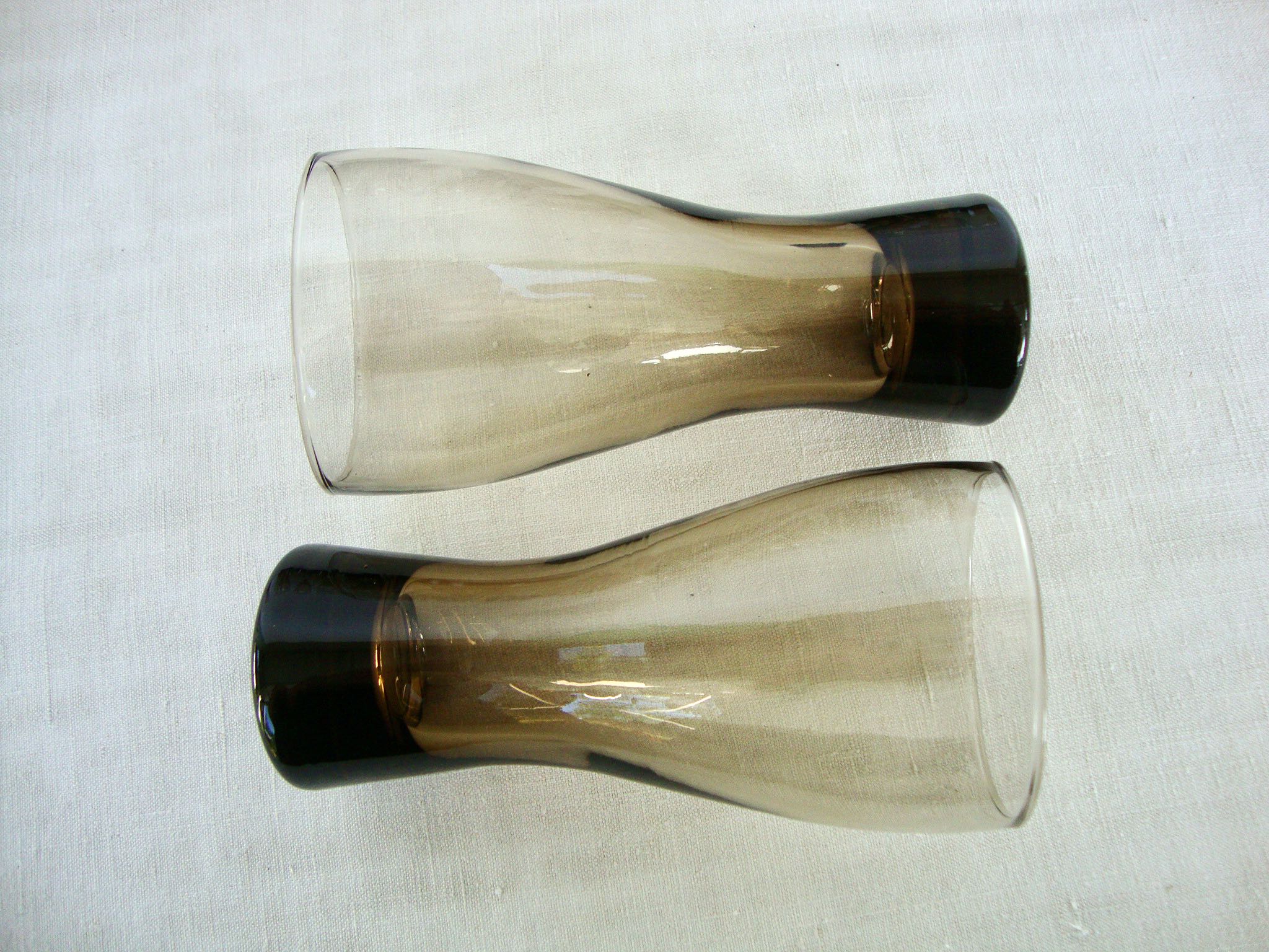 Series of 12 blown glass glasses
