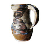 Pitcher in enamelled sandstone signed, year 1980