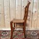 Set of 8 rustic chairs in Louis XV style – Fruitwood, straw seats.