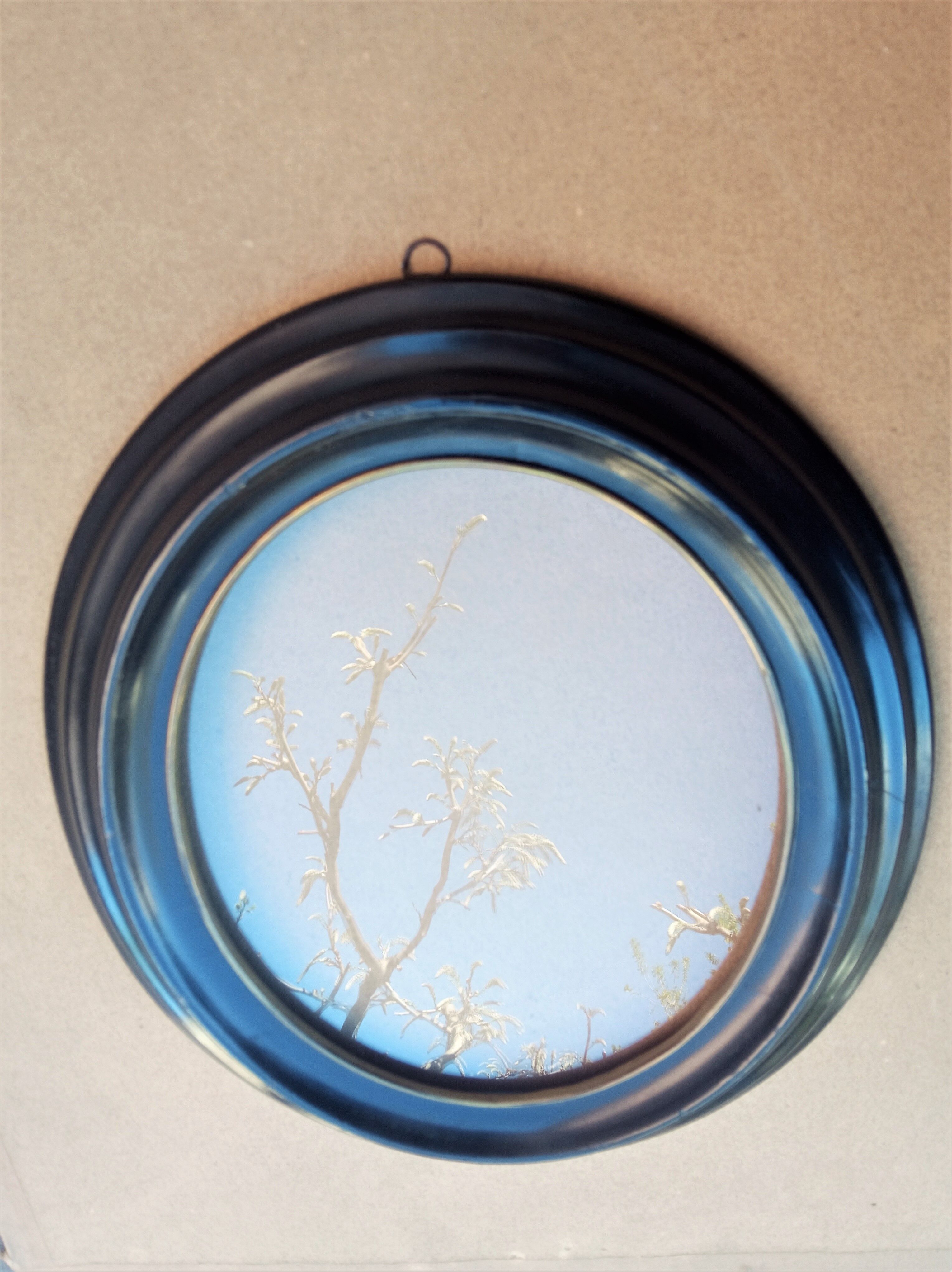 Black lacquered oval frame with its blown glass - Napoleon III - view 25.4 x 20.4