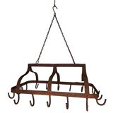 pig holder, wrought iron hook support