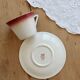 Antique Longchamp ironstone coffee cup with saucer.