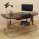 Mahogany desk, Italian design, 1980s, made in Italy
