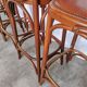 Set of 6 Vintage Bentwood Bar Stool Set: Brown Leather Seat, Nailhead Trim