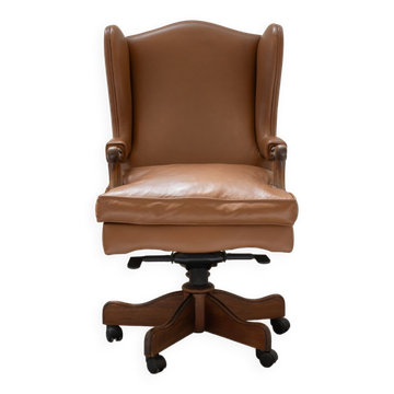 Chaise de bureau en cuir de Fior, années 1980