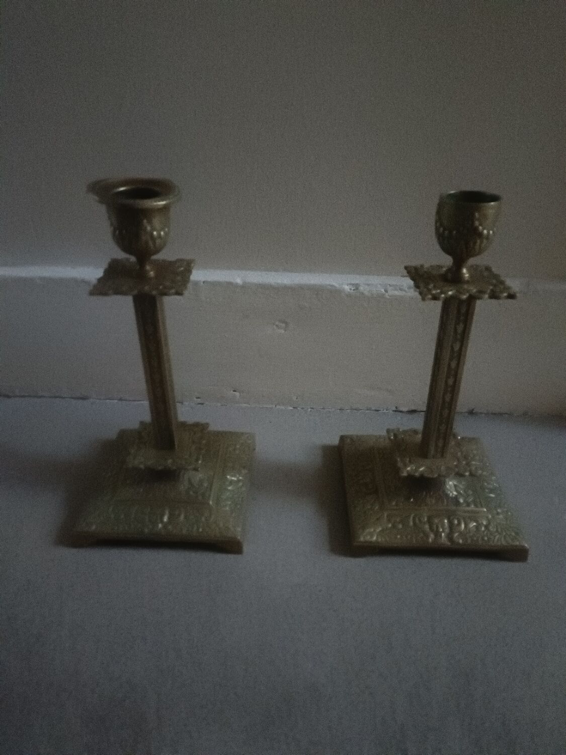Paire de bougeoirs anciens XIXème