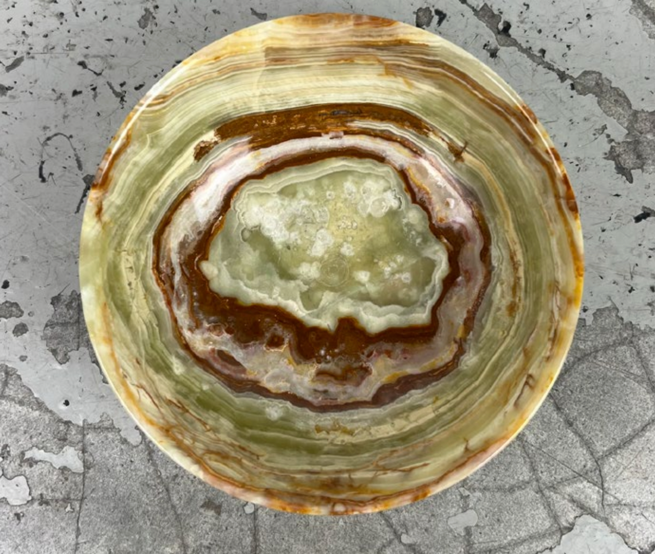 Vintage green onyx bowl