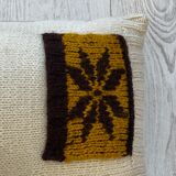 Pair of vintage retro wool knitted cushions