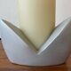 Cylindrical yellow Murano glass with silver flower stand table lamp from Italy