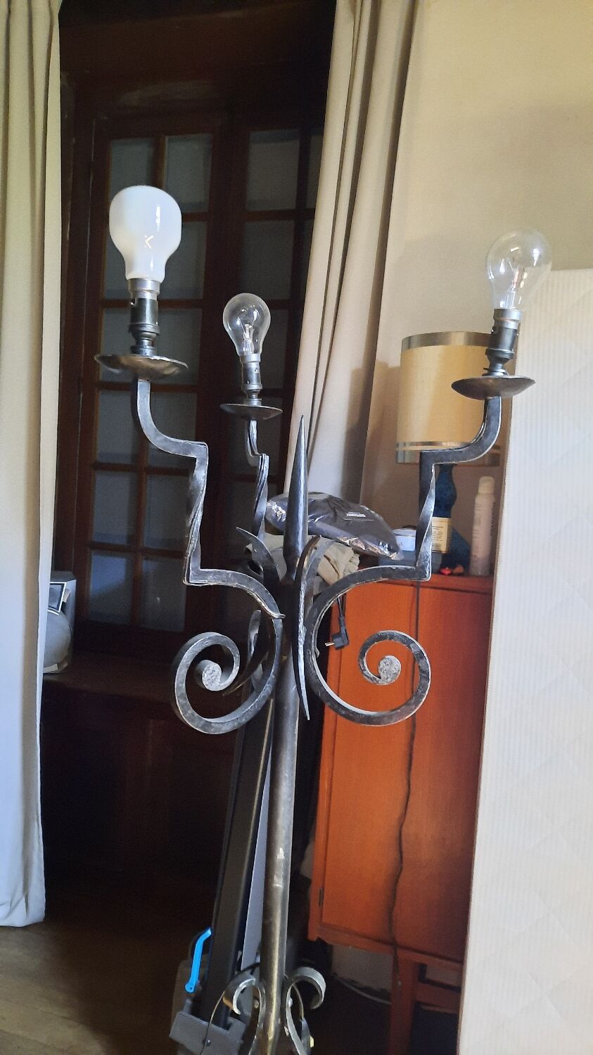 Wrought iron floor lamp