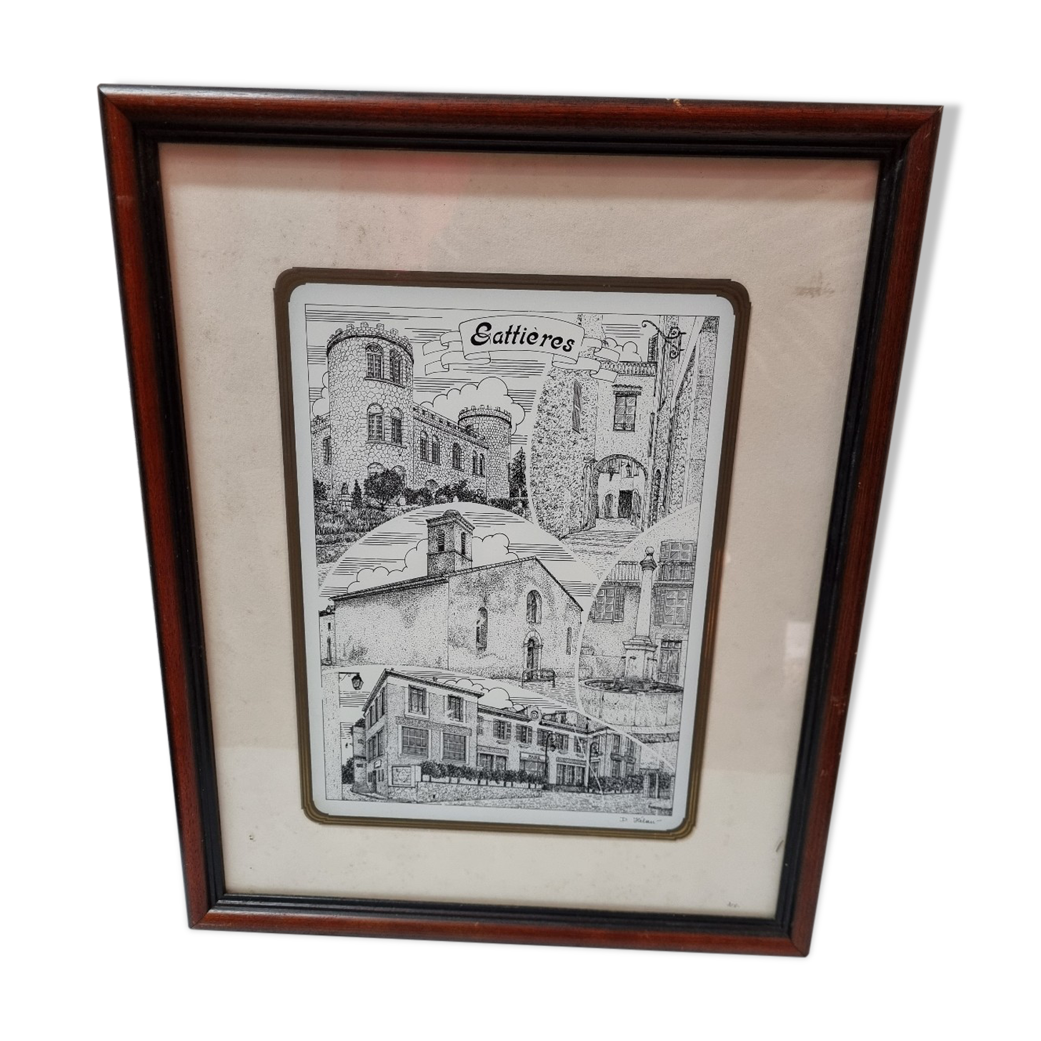 Glass engraving by D.Hélaut from 1970