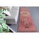 Vintage Turkish hand-knotted wool cotton pink runner rug 92x290