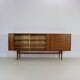 Teak enfilade with 2 tambour doors