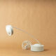 Desk table lamp vintage design 1980 reclining remote arm white
