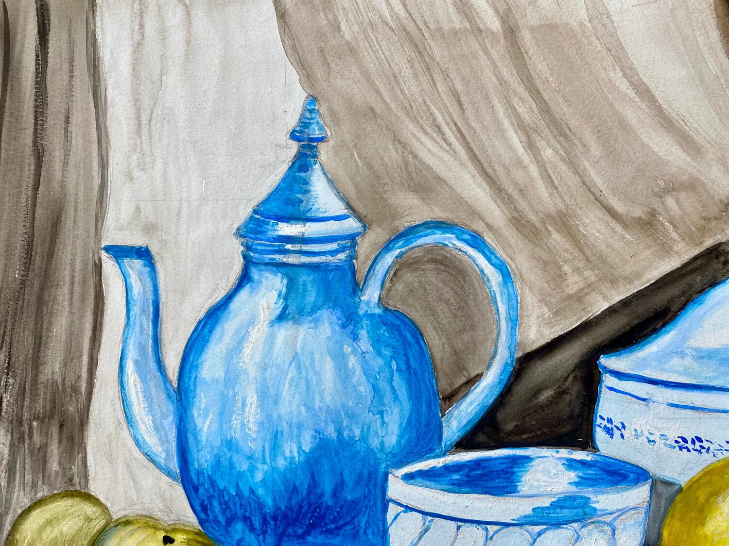 Dessin aquarelle nature morte