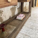 Solid oak console workbench 220cm