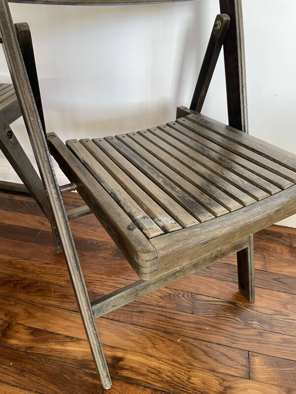 Lot de 2 chaises pliantes anciennes